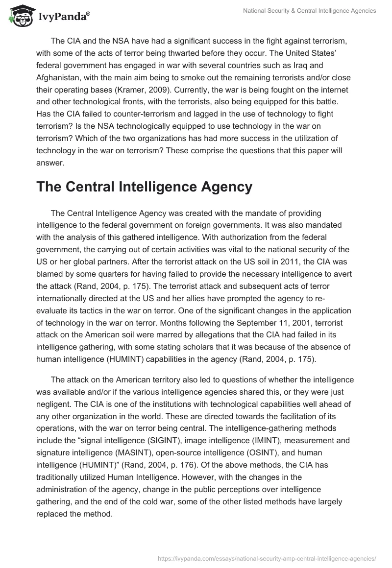 National Security & Central Intelligence Agencies. Page 2