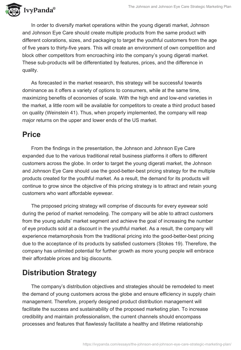 The Johnson and Johnson Eye Care Strategic Marketing Plan. Page 3