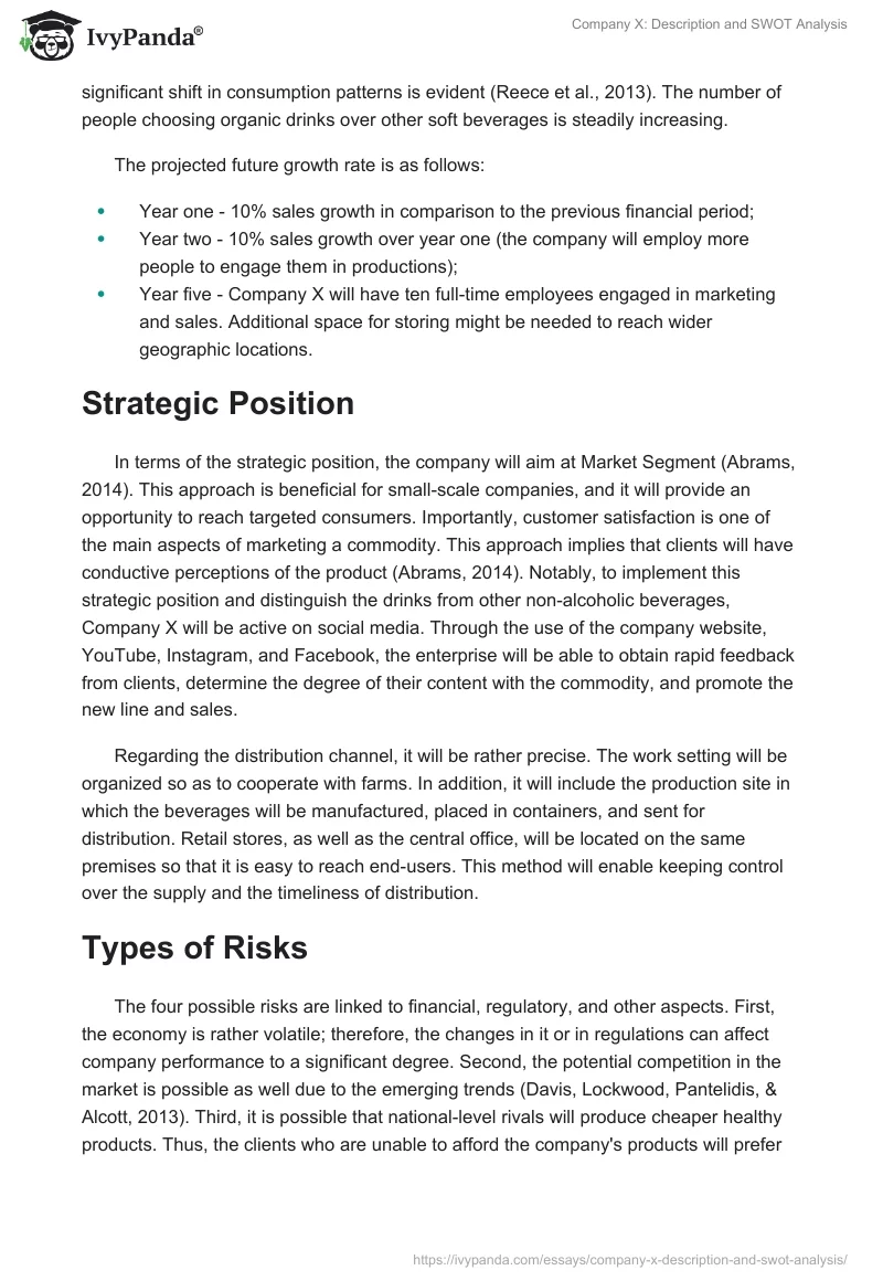 Company X: Description and SWOT Analysis. Page 2
