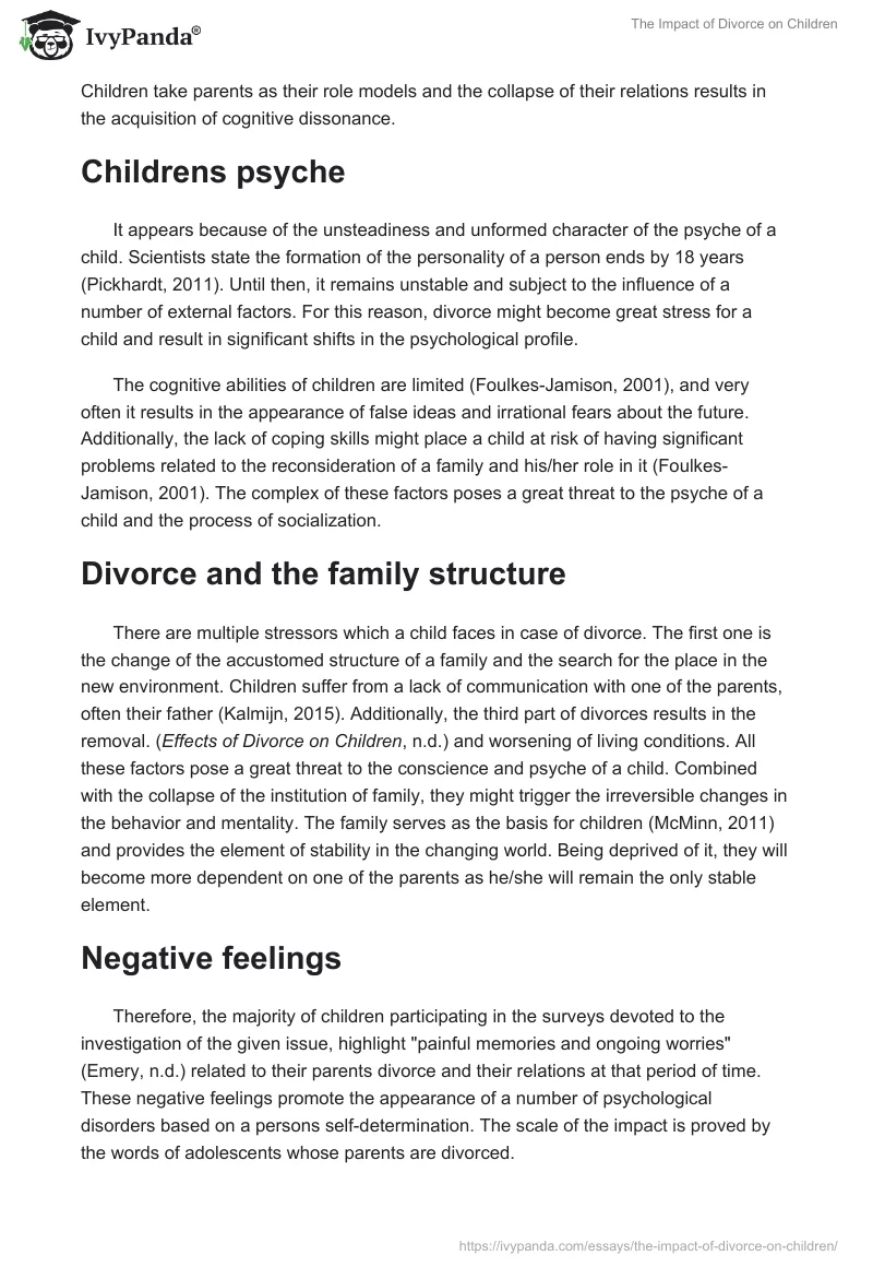 The Impact of Divorce on Children. Page 3