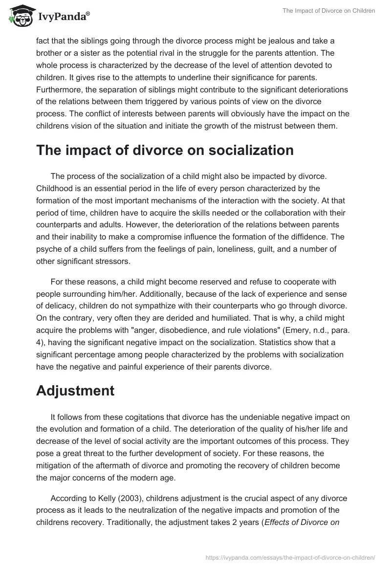 The Impact of Divorce on Children. Page 5