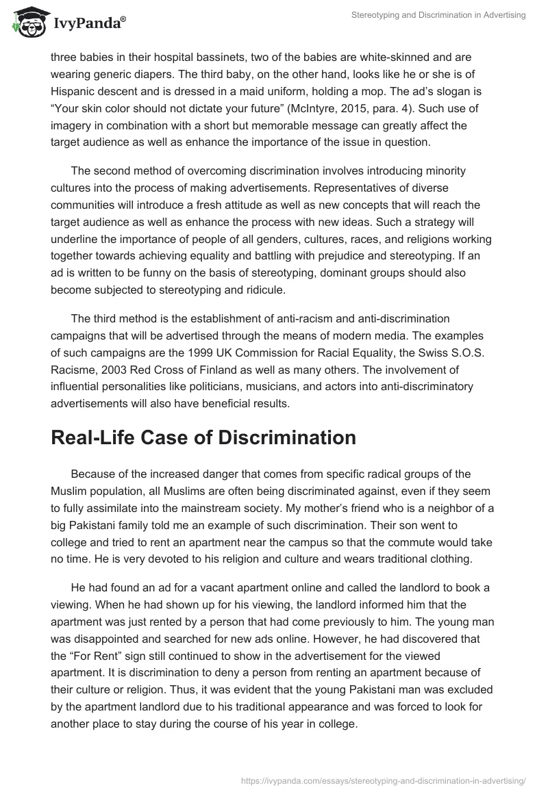 Stereotyping and Discrimination in Advertising. Page 2