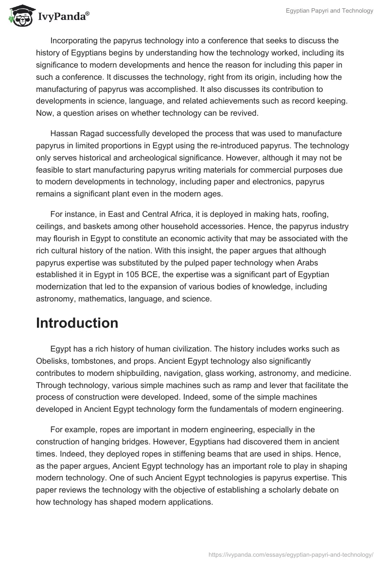 Egyptian Papyri and Technology. Page 2