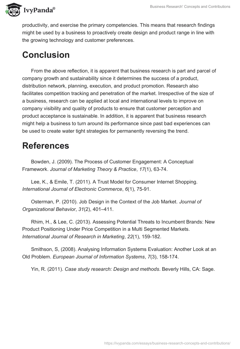Business Research' Concepts and Contributions. Page 5