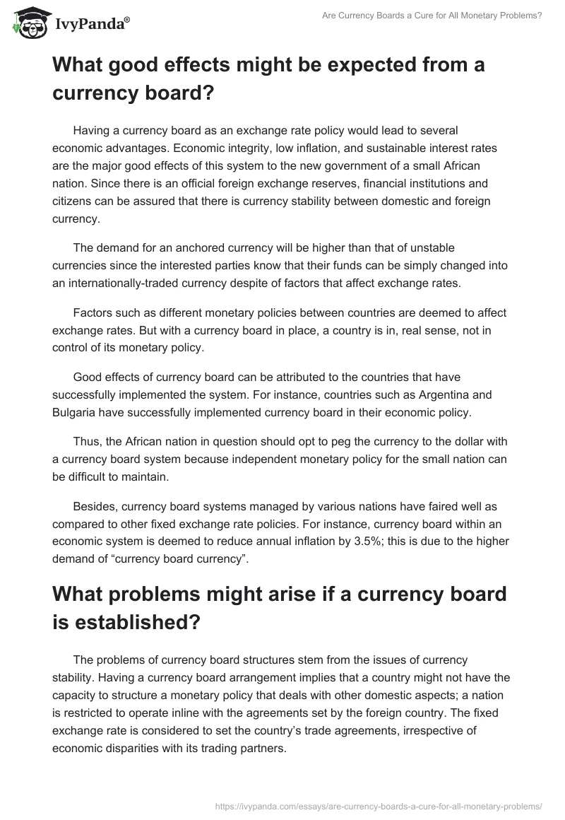 Are Currency Boards a Cure for All Monetary Problems?. Page 2