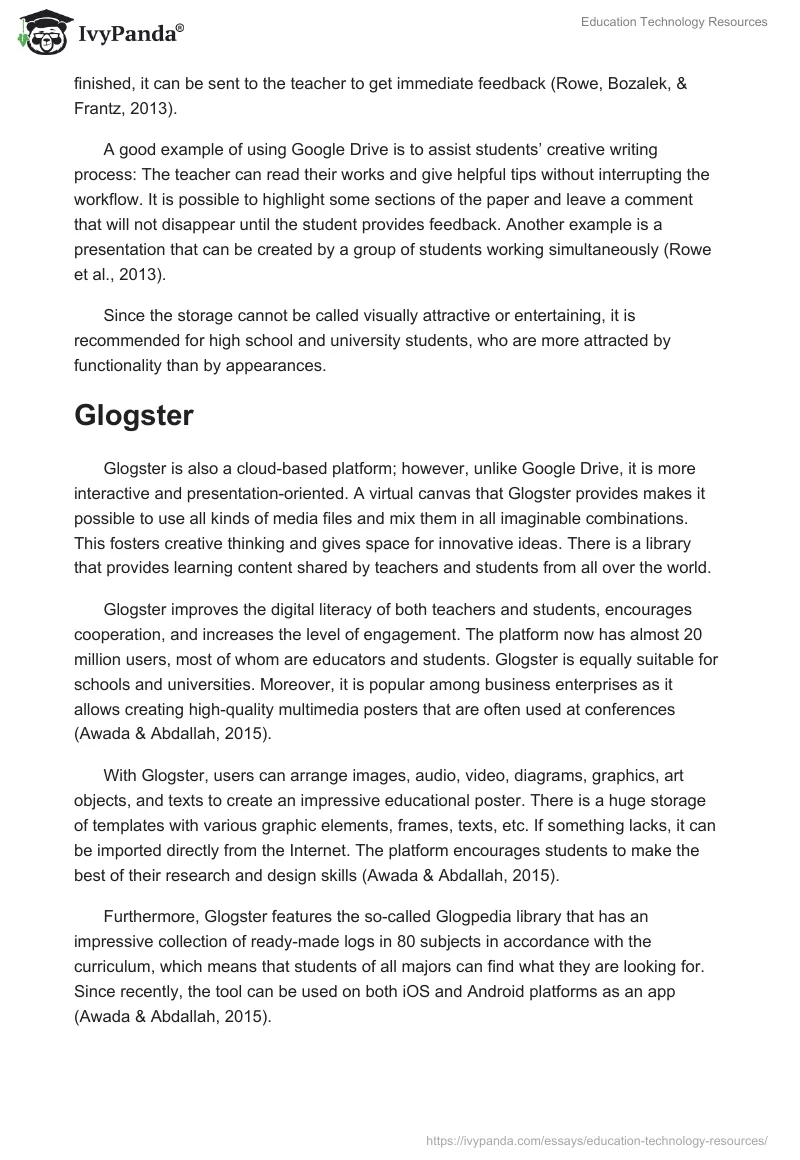 Education Technology Resources. Page 2