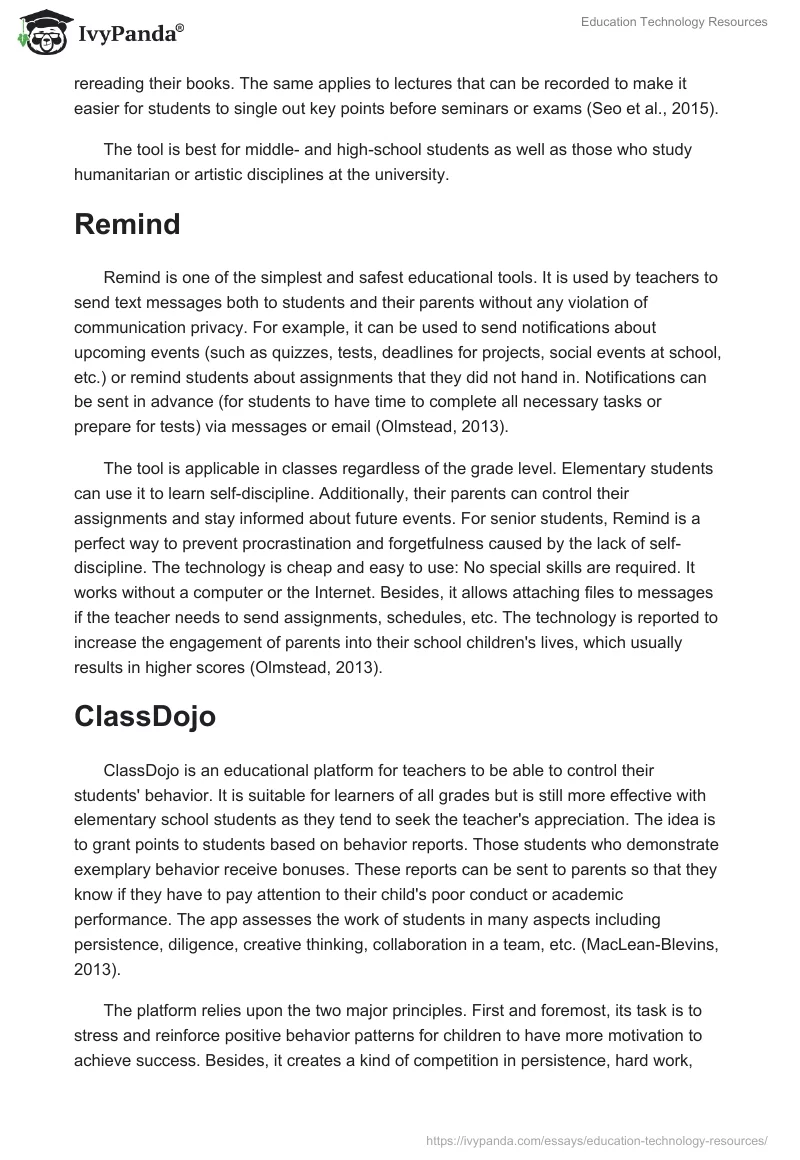 Education Technology Resources. Page 4