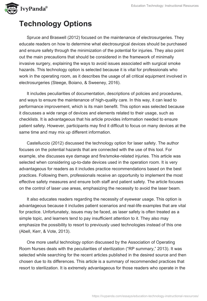 Education Technology: Instructional Resources. Page 2