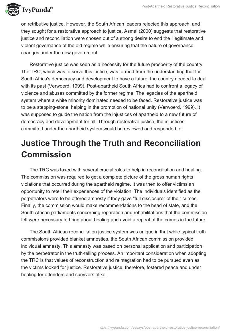 Post-Apartheid Restorative Justice Reconciliation. Page 2