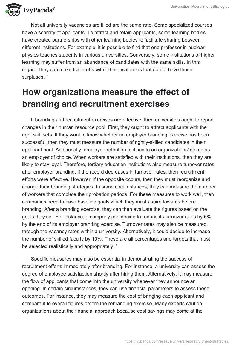 Universities' Recruitment Strategies. Page 5