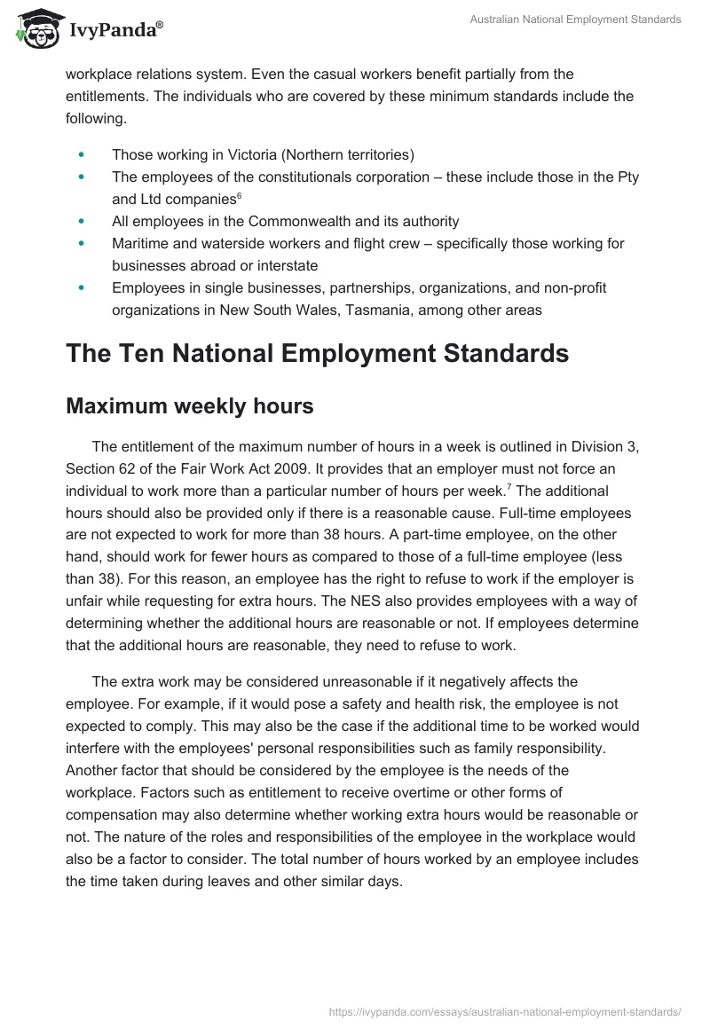 Australian National Employment Standards. Page 2
