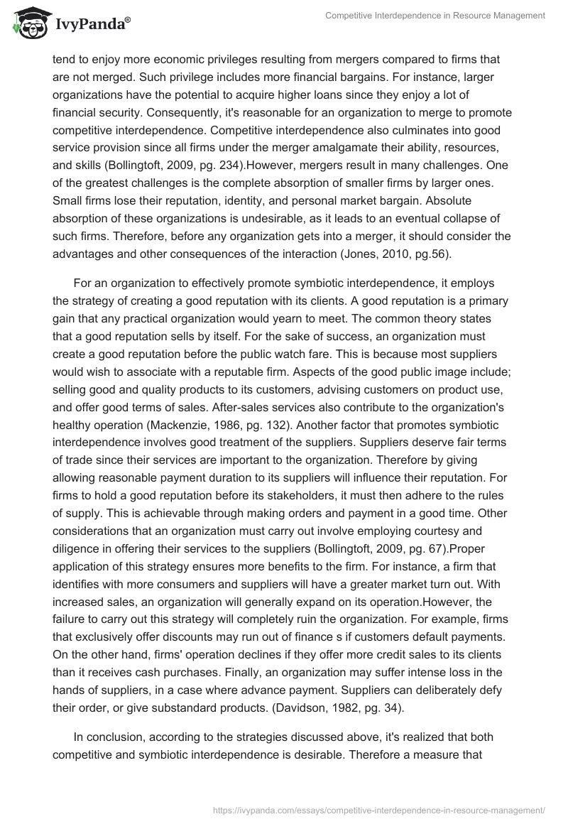 Competitive Interdependence in Resource Management. Page 2