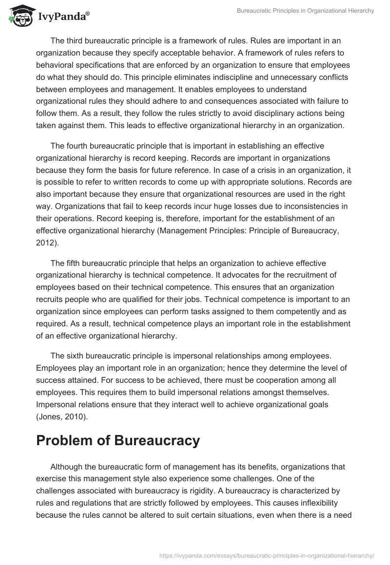 Bureaucratic Principles in Organizational Hierarchy. Page 2