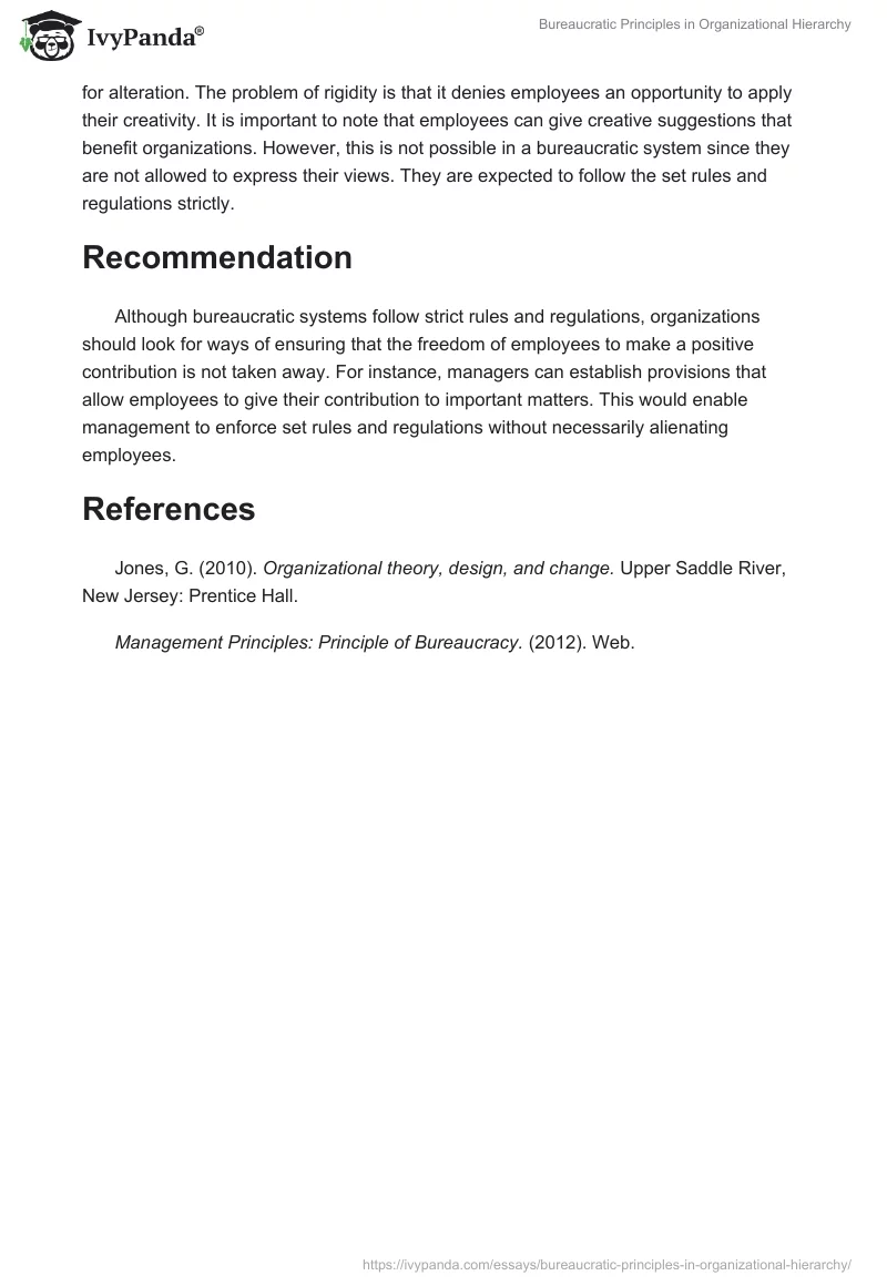 Bureaucratic Principles in Organizational Hierarchy. Page 3