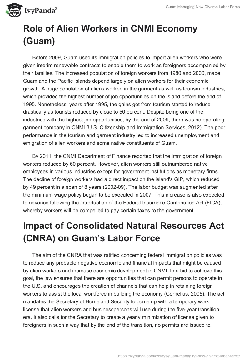 Guam Managing New Diverse Labor Force. Page 5