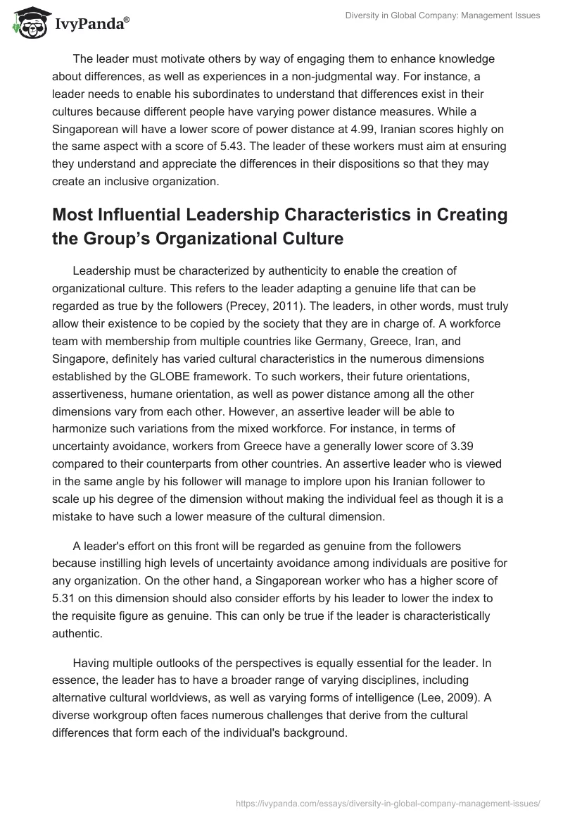 Diversity in Global Company: Management Issues. Page 3