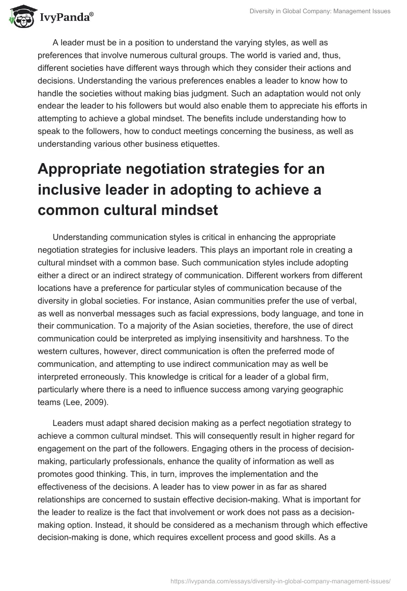 Diversity in Global Company: Management Issues. Page 5