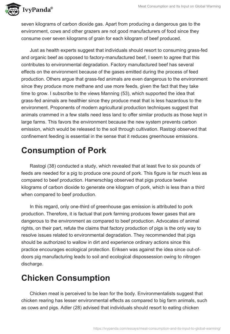 Meat Consumption and Its Input on Global Warming. Page 3