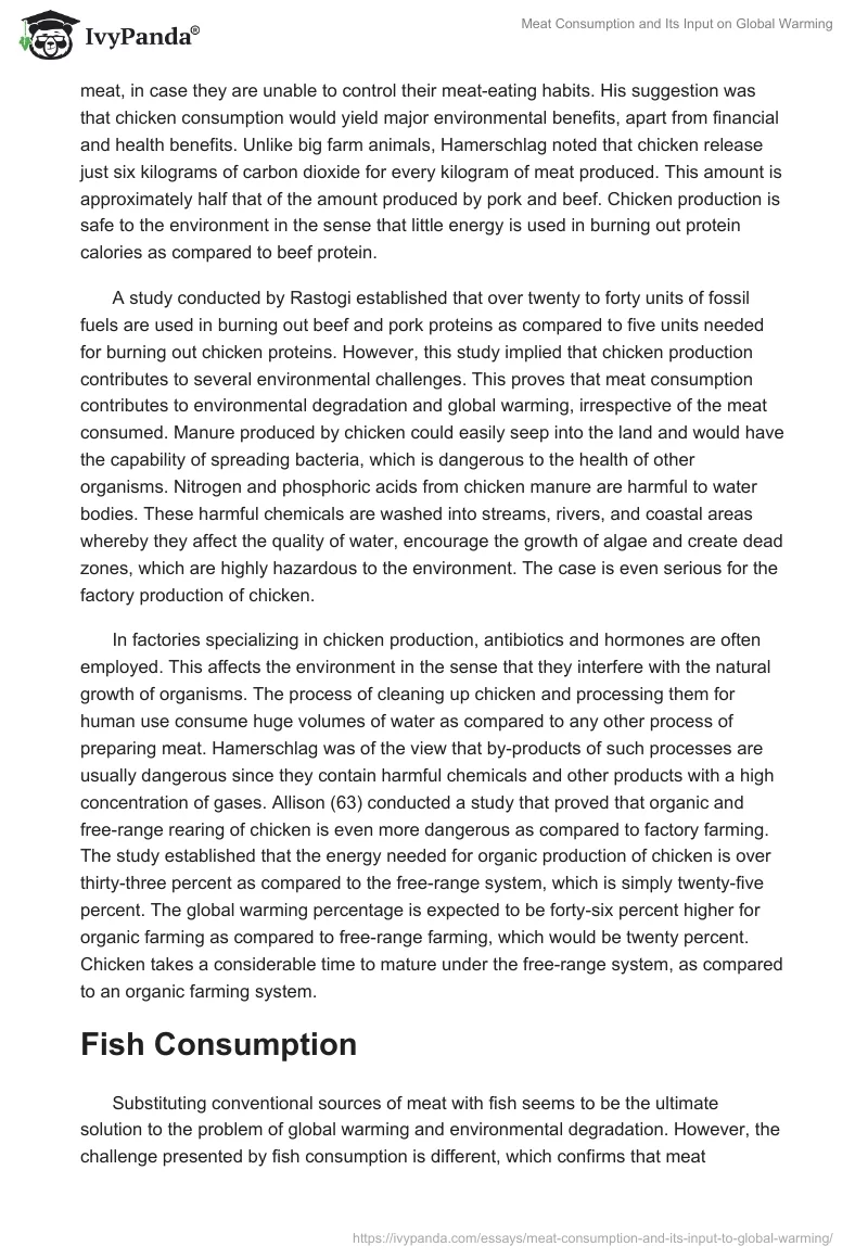 Meat Consumption and Its Input on Global Warming. Page 4