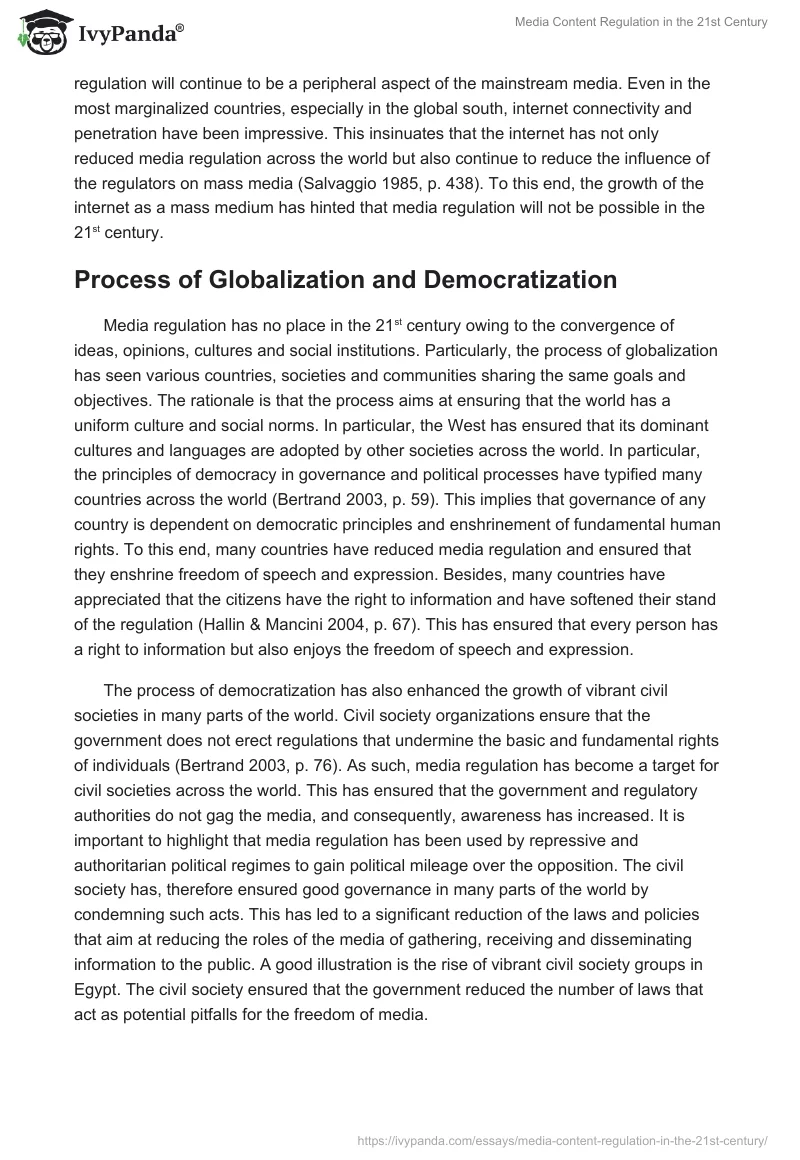 Media Content Regulation in the 21st Century. Page 4