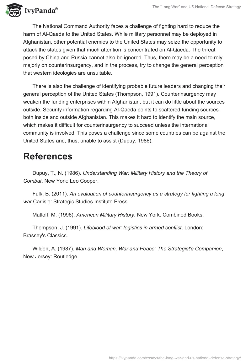 The “Long War” and US National Defense Strategy. Page 2