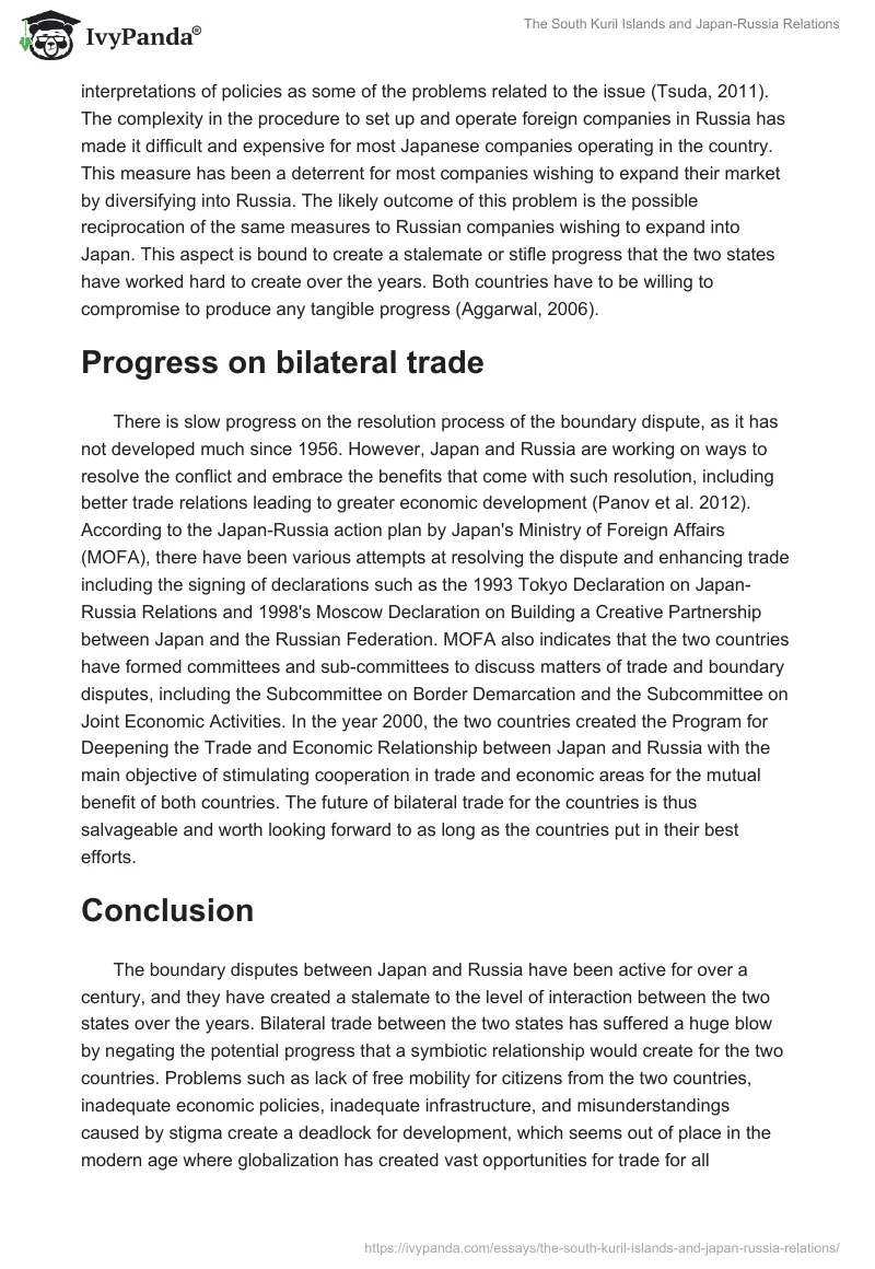 The South Kuril Islands and Japan-Russia Relations. Page 5