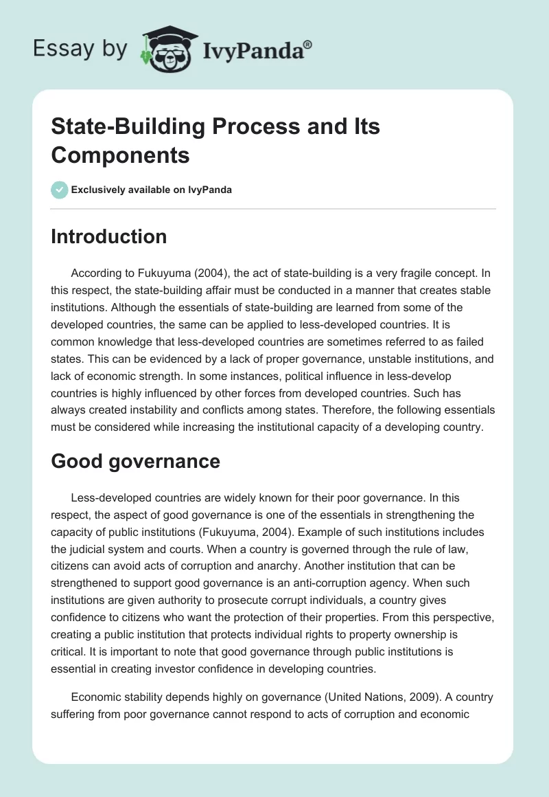 State-Building Process and Its Components. Page 1