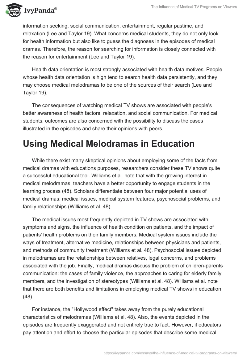 The Influence of Medical TV Programs on Viewers. Page 2