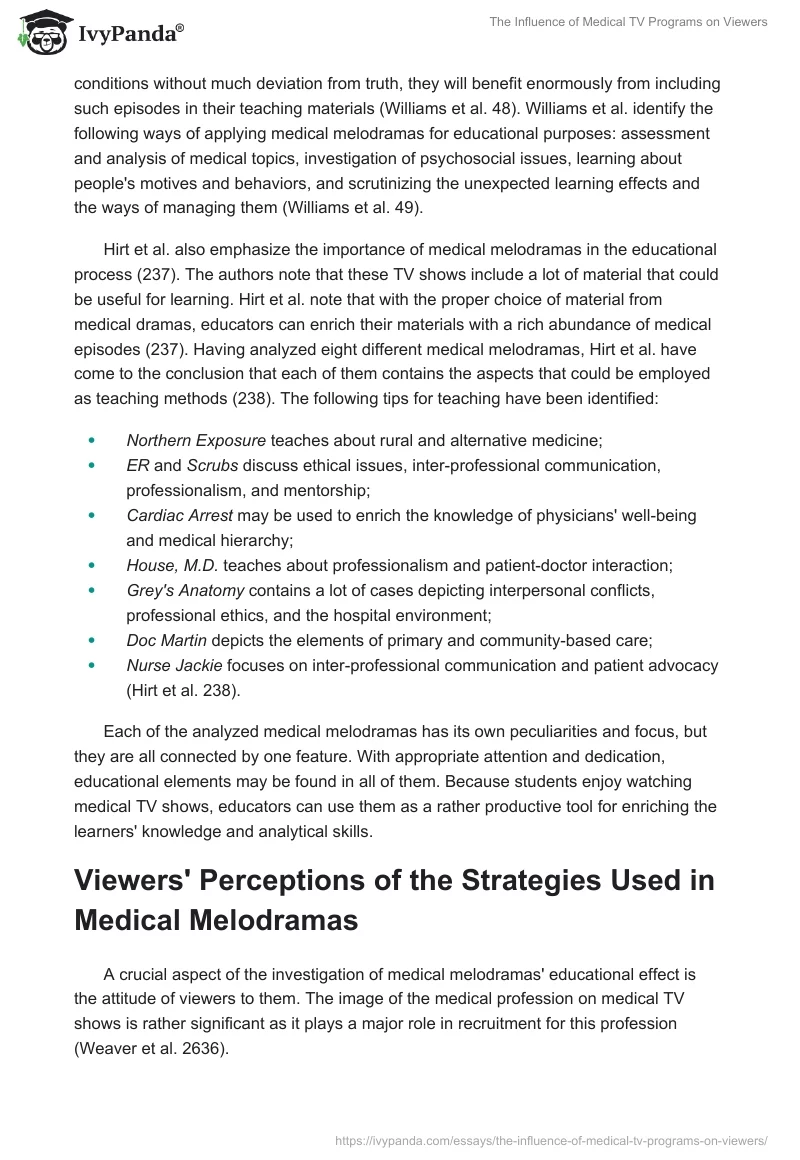 The Influence of Medical TV Programs on Viewers. Page 3
