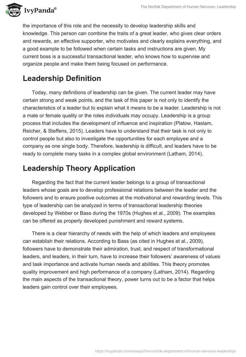 The Norfolk Department of Human Services: Leadership. Page 2