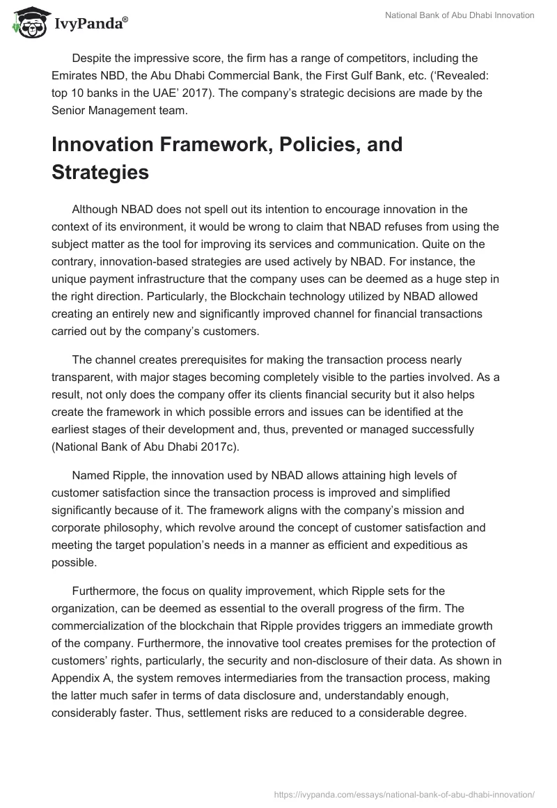 National Bank of Abu Dhabi Innovation. Page 2