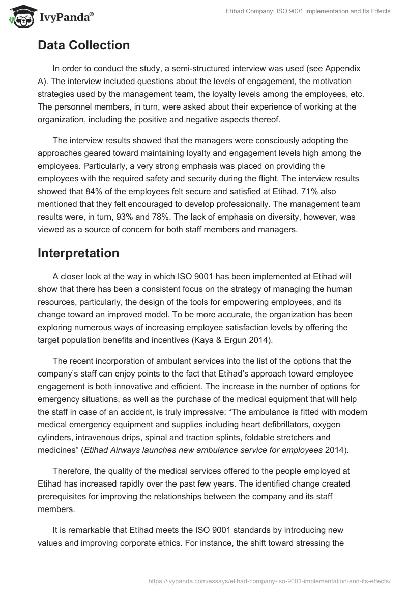 Etihad Company: ISO 9001 Implementation and Its Effects. Page 5