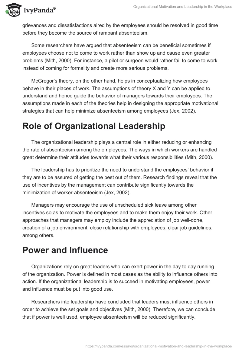 Organizational Motivation and Leadership in the Workplace. Page 3