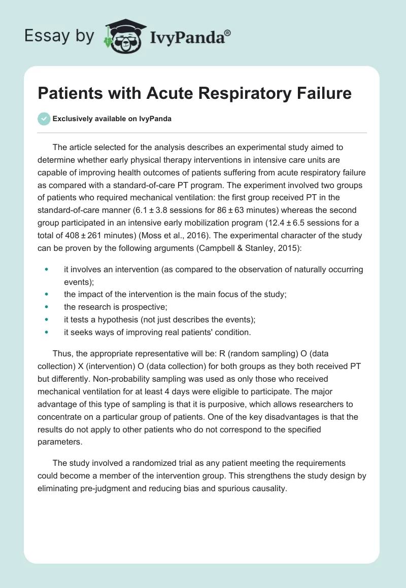 Patients with Acute Respiratory Failure. Page 1