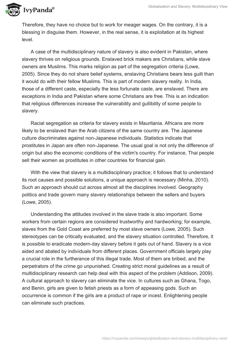 Globalization and Slavery: Multidisciplinary View. Page 2