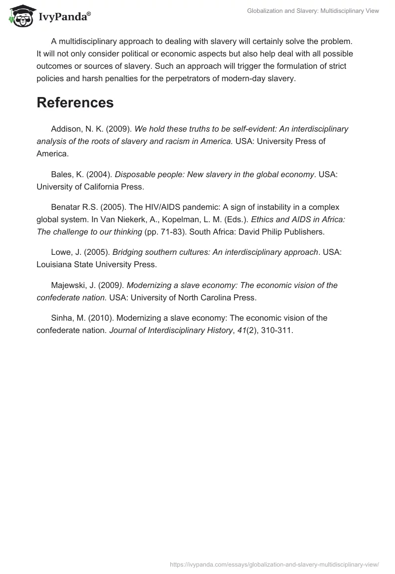 Globalization and Slavery: Multidisciplinary View. Page 3