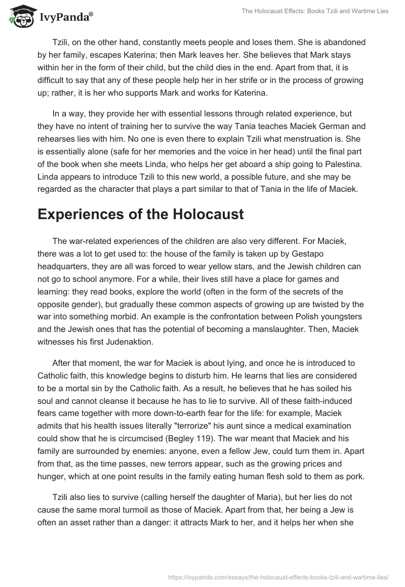 The Holocaust Effects: Books "Tzili" and "Wartime Lies". Page 2