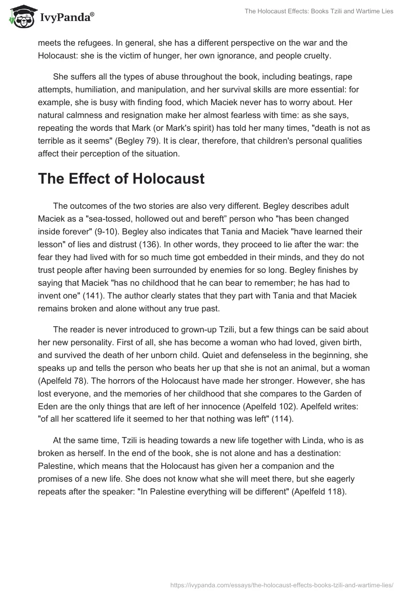 The Holocaust Effects: Books "Tzili" and "Wartime Lies". Page 3