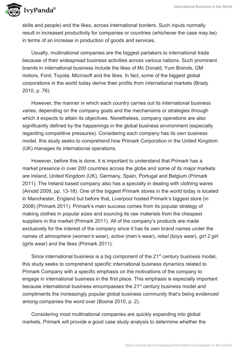 International Business in the World. Page 2