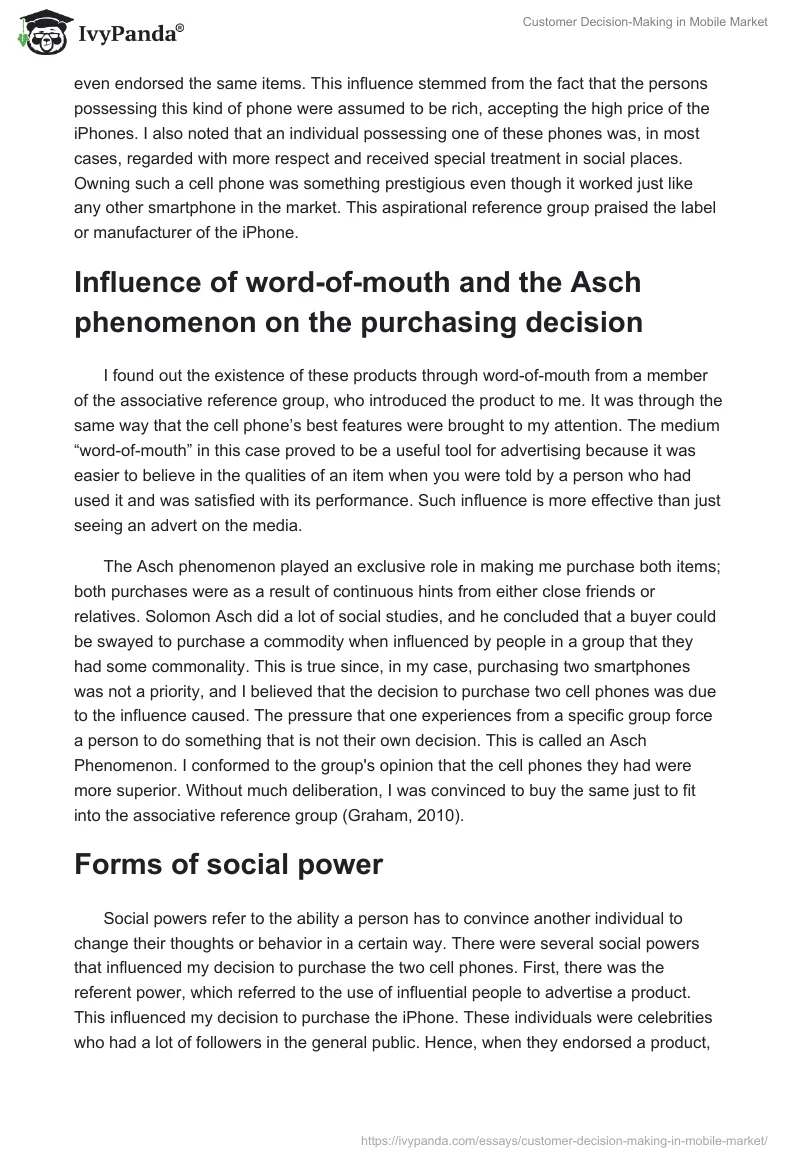 Customer Decision-Making in Mobile Market. Page 2