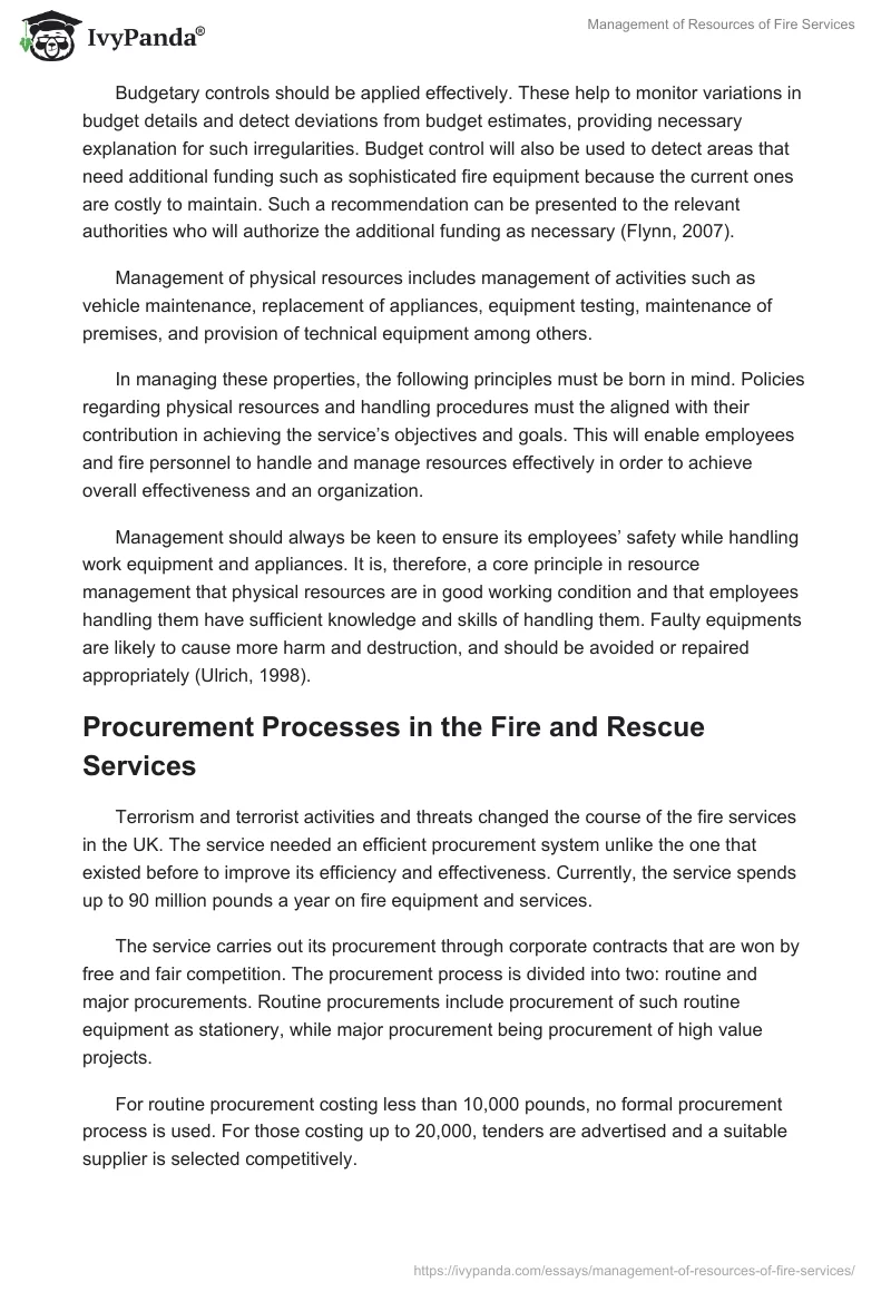 Management of Resources of Fire Services. Page 5