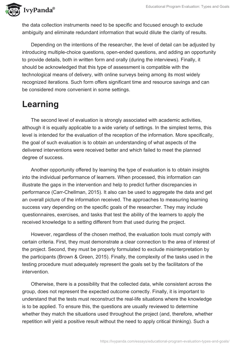 Educational Program Evaluation: Types and Goals. Page 2