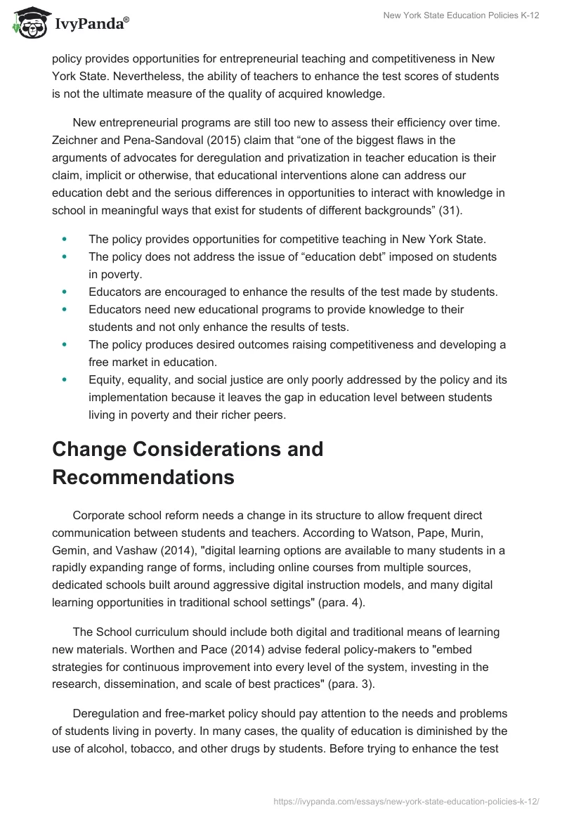 New York State Education Policies K-12. Page 3