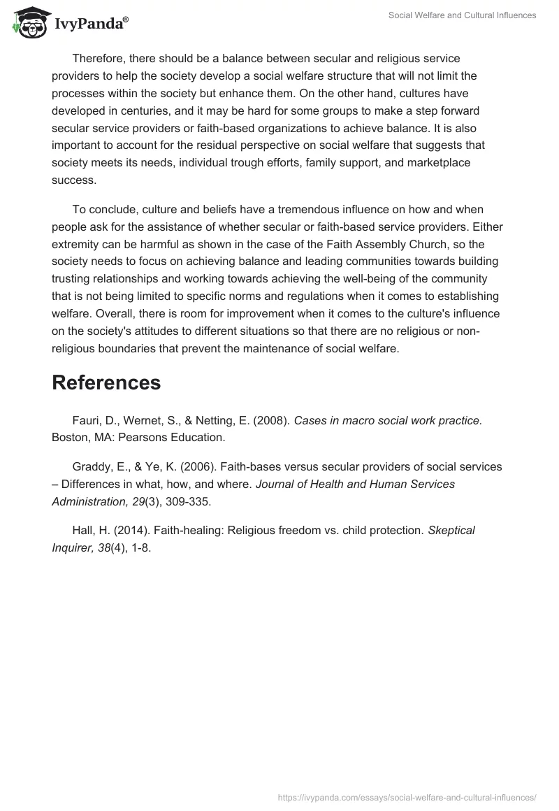 Social Welfare and Cultural Influences. Page 2