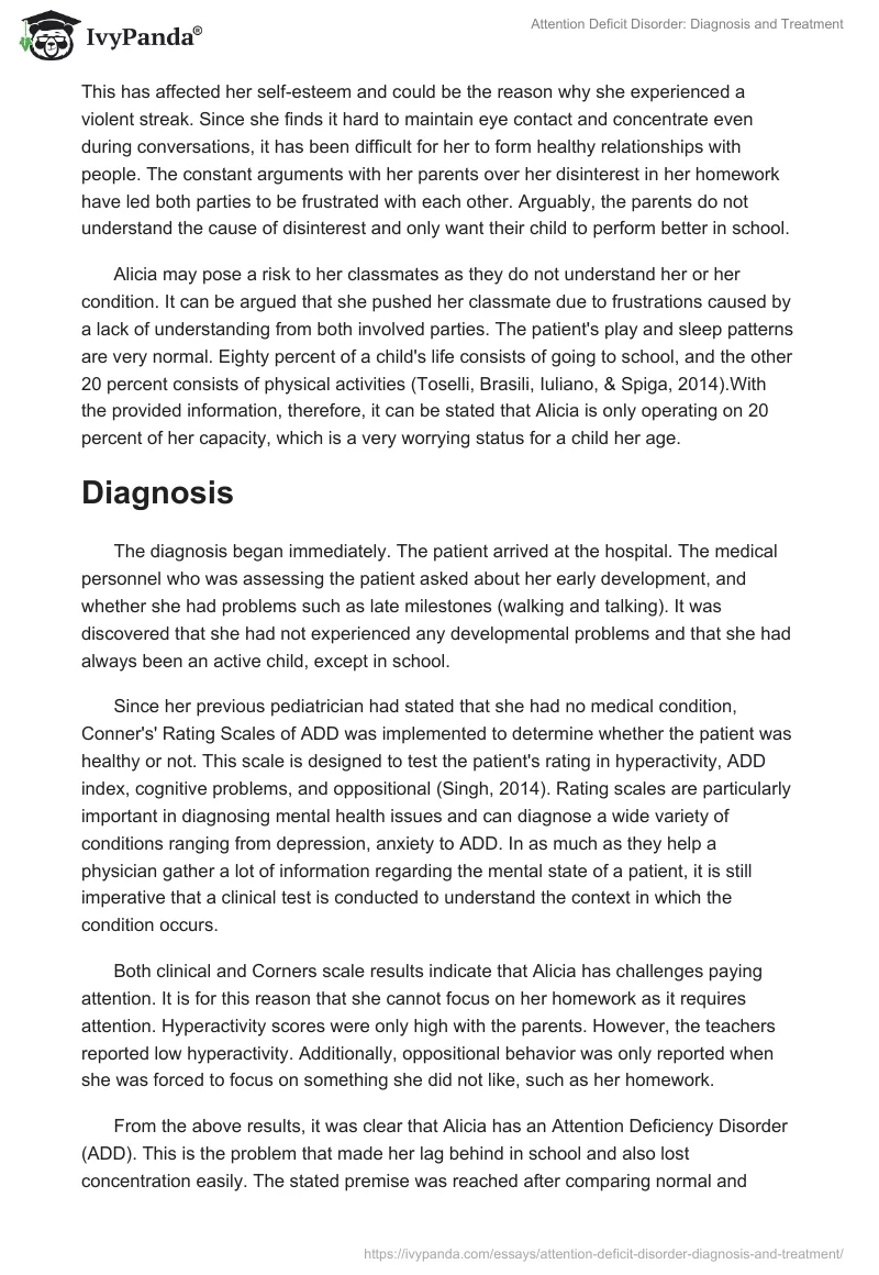 Attention Deficit Disorder: Diagnosis and Treatment. Page 2