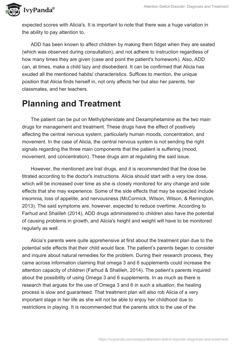 Attention Deficit Disorder: Diagnosis and Treatment. Page 3