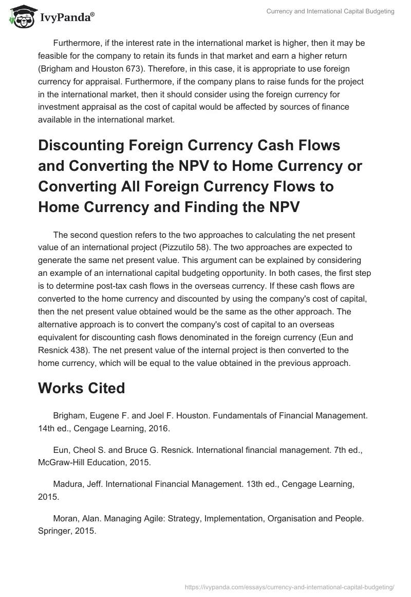 Currency and International Capital Budgeting. Page 2