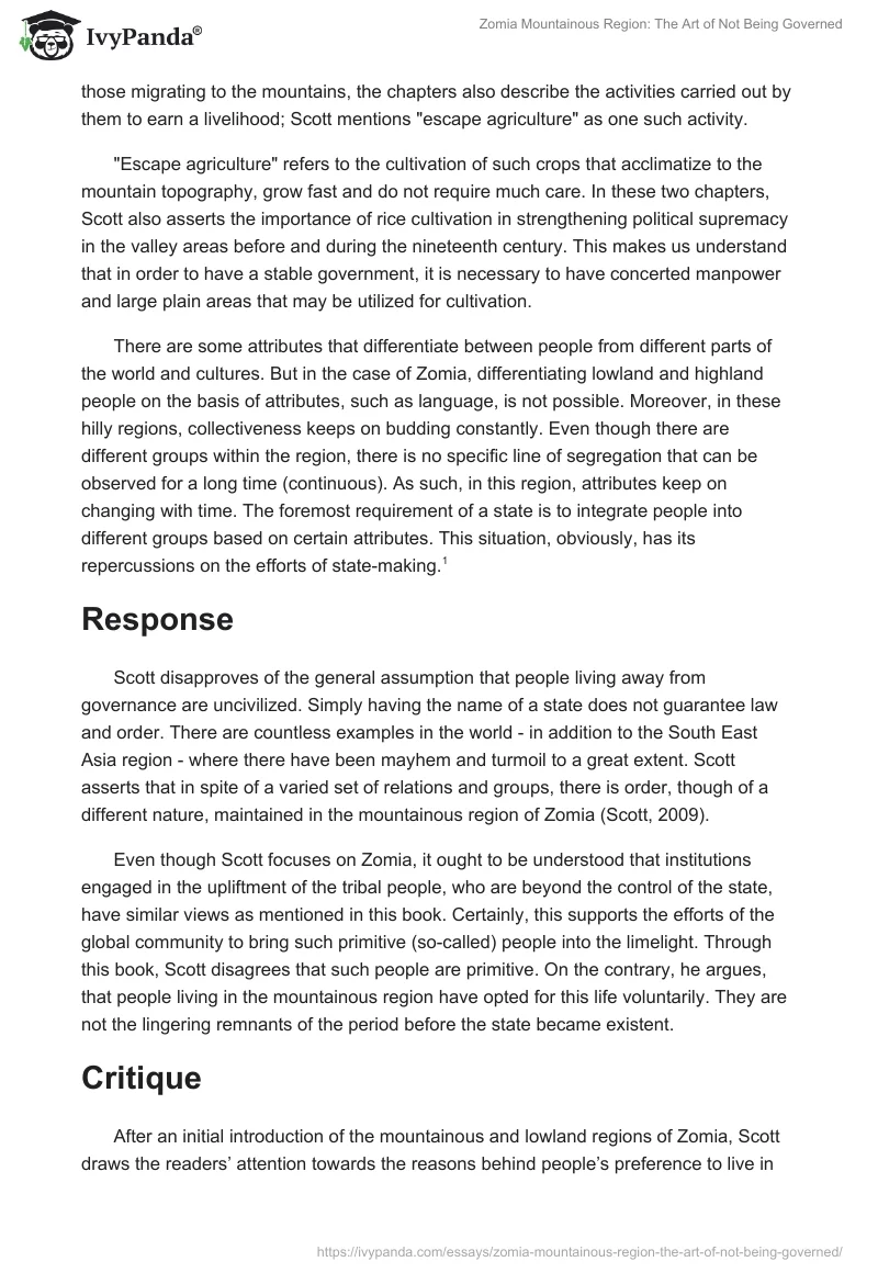 Zomia Mountainous Region: "The Art of Not Being Governed". Page 2