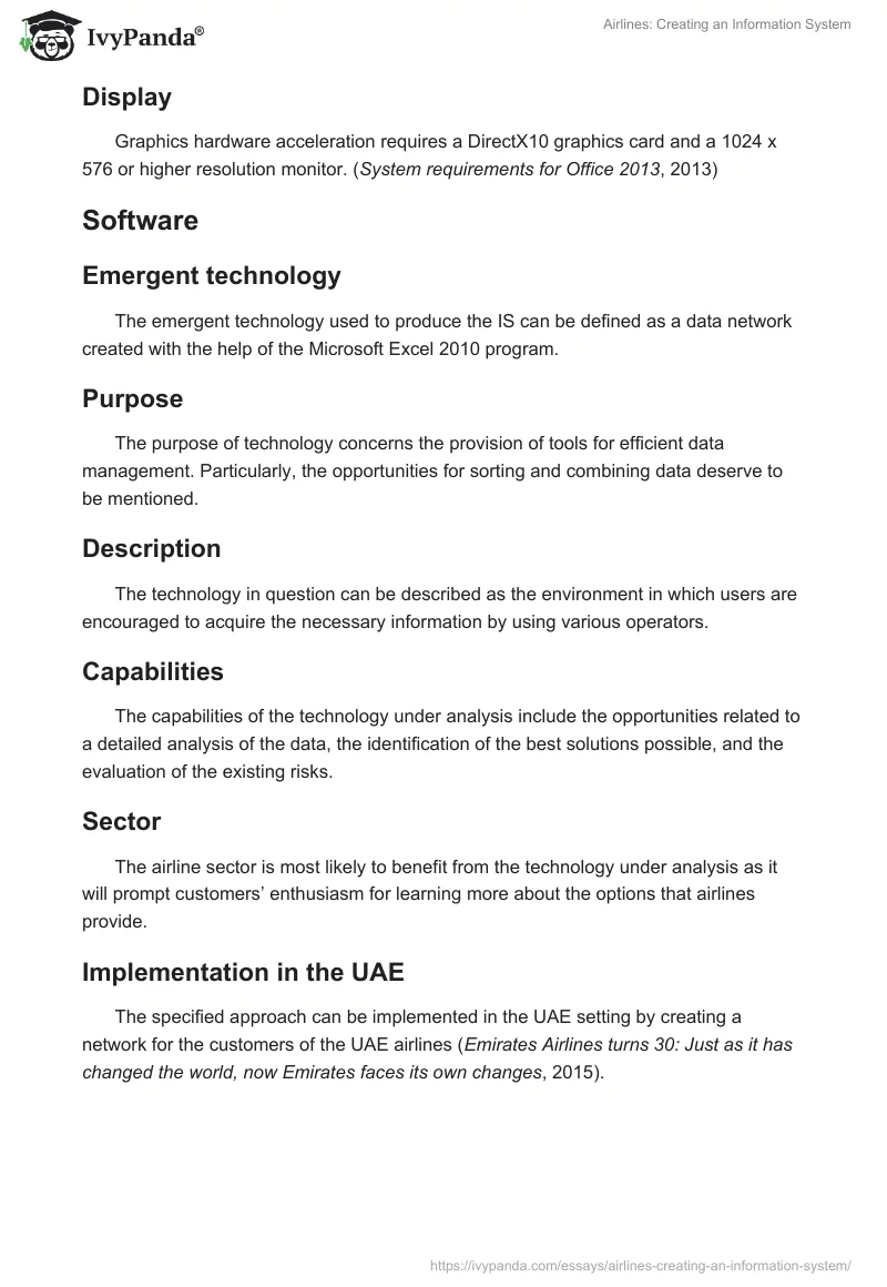 Airlines: Creating an Information System. Page 2