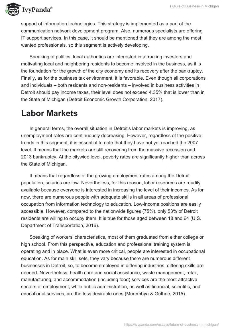 Future of Business in Michigan. Page 3